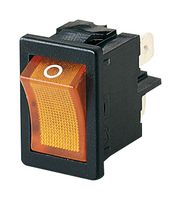 MARQUARDT 01855.1104-00 Rocker Switch, On-Off, DPST, Illuminated, Panel Mount, Orange, 1855 Series