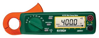 EXTECH INSTRUMENTS 380941 Clamp Meter, AC/DC Current, AC/DC Voltage, Frequency, Resistance, 200 A, 400 V, 400 V, 400 ohm