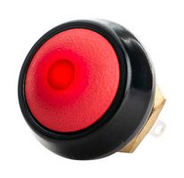 ITW SWITCHES 59-412R Industrial Pushbutton Switch, Miniature, 59 Series, 13.6 mm, SPST-NO-DB, Momentary, Round, Red