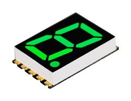 VCC / VISUAL COMMUNICATIONS COMPANY DSM7TA56105T 7 Segment LED Display, Green, 20 mA, 3 V, 150 mcd, 1, 14.22 mm