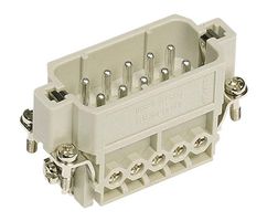 HARTING 09200102614 Heavy Duty Connector, Han A, Insert, 10 Contacts, 10A, Plug, Crimp Pin - Contacts Not Supplied
