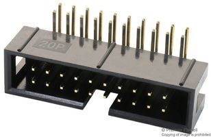 MULTICOMP PRO MC-254-24-00-RA-DIP Pin Header, Right Angle, Wire-to-Board, 2.54 mm, 2 Rows, 24 Contacts, Through Hole Right Angle