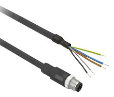 TELEMECANIQUE SENSORS XZCP1564L2 Sensor Cable, M12 Plug, Free End, 5 Positions, 2 m, 6.6 ft, XZ Series