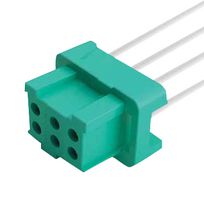 HARWIN G125-FC10605L0-0150L Cable Assembly, Black / Green, Gecko Receptacle to Free End, 6 Ways, 1.25 mm, 2 Row, 150 mm, 5.9 "