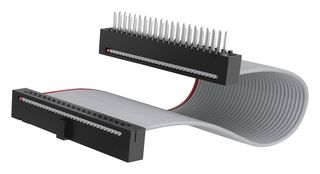 SAMTEC FFMD-25-T-03.00-01-N-RW Ribbon Cable, IDC Plug to IDC Receptacle, 50 Ways, 3 ", 76.2 mm, 1.27 mm, Tiger Eye FFMD Series
