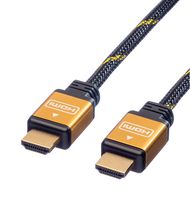 ROLINE 11.04.5565 Audio / Video Cable Assembly, HDMI Plug, HDMI Plug, 16.4 ft, 5 m, Black, Gold