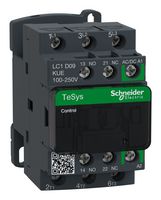 SCHNEIDER ELECTRIC LC1D09KUE Contactor, LC1D, 9 A, DIN Rail, Panel, 690 VAC, 3PST-NO, 3 Pole, 5.5 kW