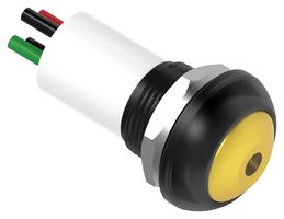 TE CONNECTIVITY - ALCOSWITCH PB6B2FM5M1CAL05S500 Industrial Pushbutton Switch, Subminiature, PB6 Series, 13.6 mm, SPST-NO, Off-(On), Flat, Yellow
