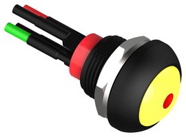 TE CONNECTIVITY - ALCOSWITCH PB6B2FM5M1CAL03Y500 Industrial Pushbutton Switch, Subminiature, PB6 Series, 13.6 mm, SPST-NO, Off-(On), Flat, Yellow
