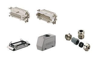 WEIDMULLER HDC KIT HE-P 16.121 M Connector Kit, 16Pos, Push In, HDC