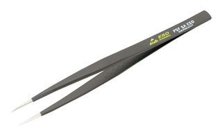 WIHA 44523 Tweezer, ESD, Straight, Round, Stainless Steel, 125 mm Length