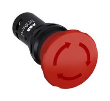 ABB 1SFA619550R1041 Emergency Stop Switch, SPST-NC, Twist to Release, Screw, 1.5 A, 127 V