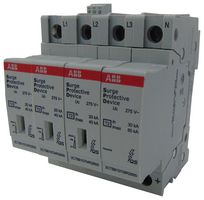 ABB - SOULE 2CTB815704R0800 Surge Protector, 3 Pole, Mains Surge Protector, 4 Pole, Type 2, 40 kA, 275 VAC, DIN Rail