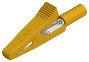 HIRSCHMANN TEST AND MEASUREMENT 930317803 Crocodile Clip, 4mm, Yellow, 8A