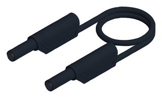 HIRSCHMANN TEST AND MEASUREMENT 934067100 Banana Test Lead, 4mm Stackable Banana Plug, Shrouded, 4mm Stackable Banana Plug, Shrouded, 9.8 "
