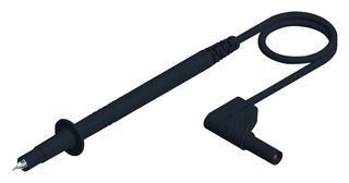 HIRSCHMANN TEST AND MEASUREMENT 934258100 Test Tip Probe, Test Tip Probe, 4mm Right Angle Stackable Banana Plug, Shrouded, 3.3 ft, 1 m