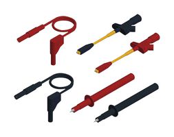 HIRSCHMANN TEST AND MEASUREMENT 972339001 Test Lead / Probe Kit, 6 Piece, MMS 2010, 4x 4mm Safety Probes, 2 Measuring Leads, Red / Black