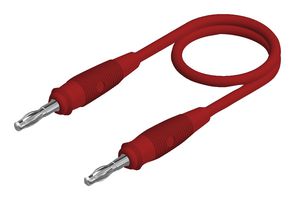 HIRSCHMANN TEST AND MEASUREMENT 973388101 Banana Test Lead, 4mm Banana Plug, 4mm Banana Plug, 3.3 ft, 1 m, Red, 16 A