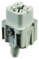 TE CONNECTIVITY T2010042201-000 Heavy Duty Connector, HA, Insert, 4+PE Contacts, 3A, Receptacle, Screw Socket
