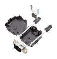 AMPHENOL COMMUNICATIONS SOLUTIONS L17DPPK09-BK+L717HDE15P D Sub Connector, HD, W/ Backshell, High Density, Plug, L17DPPK-BK, 15 Contacts, DE, Solder Cup