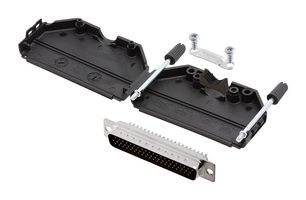 AMPHENOL COMMUNICATIONS SOLUTIONS L17DPPK37-BK+L717HDC62P D Sub Connector, With Backshell, HD62, High Density, Plug, L17DPPK-BK, 62 Contacts, DC, Solder Cup