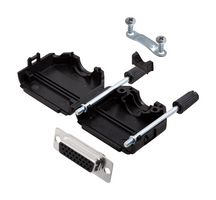 AMPHENOL COMMUNICATIONS SOLUTIONS L17DPPK15-BK+L77HDA26S D Sub Connector, With Backshell, HD26, High Density, Receptacle, L17DPPK-BK, 26 Contacts, DA
