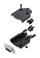 AMPHENOL COMMUNICATIONS SOLUTIONS L17DTPK-P-09+L77SDE09S D Sub Connector, With Backshell, DB9, Standard, Receptacle, DTPK-P, 9 Contacts, DE, Solder Cup