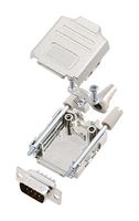 AMPHENOL COMMUNICATIONS SOLUTIONS L17DPPK09-M+L717SDE09P D Sub Connector, With Backshell, DB9, Standard, Plug, DPPK-M, 9 Contacts, DE, Solder Cup