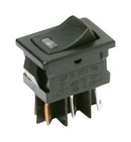 C&K COMPONENTS DM22J12S205Q Rocker Switch, On-Off, DPST, Non Illuminated, Panel Mount, Black, DM Series