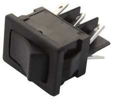 C&K COMPONENTS DM61J12S205Q Rocker Switch, On-On, DPDT, Non Illuminated, Panel Mount, Black, DM Series
