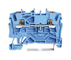 WAGO 2202-1204 DIN Rail Mount Terminal Block, Through, 2 Ways, 22 AWG, 12 AWG, 2.5 mm², Clamp, 24 A
