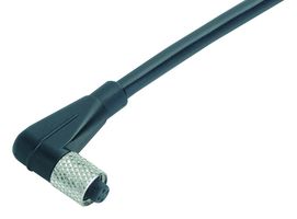 BINDER 79-3110-32-04 Sensor Cable, 90° M5 Receptacle, Free End, 4 Positions, 2 m, 6.6 ft, 707 Series