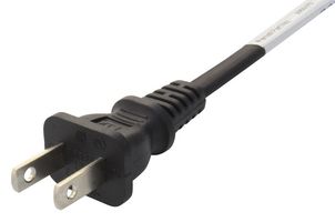 MULTICOMP PRO GW-85027 Mains Power Cord, LSZH (Low Smoke Zero Halogen), NEMA 1-15P to IEC 60320 C7, 3 m, 7 A, 125 V, Black