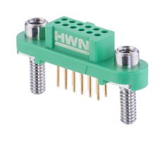 HARWIN G125-FV11205F3P PCB Receptacle, Black / Green, Wire-to-Board, 1.25 mm, 2 Rows, 12 Contacts, Through Hole Mount