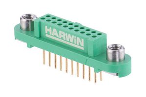 HARWIN G125-FV12005F2P PCB Receptacle, Black / Green, Wire-to-Board, 1.25 mm, 2 Rows, 20 Contacts, Through Hole Mount