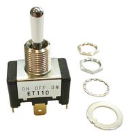 NIDEC COMPONENTS ET110A12-Z Toggle Switch, On-Off, SPST, Non Illuminated, ET Series, Panel Mount, 10 A