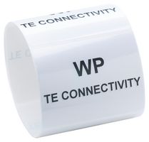 TE CONNECTIVITY WP-318097-10-9 Label, Thermal Transfer Printable, 9.7mm H x 31.8mm W, Polyester, White, 10000