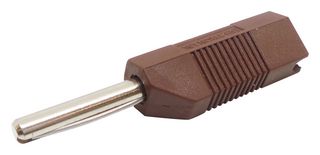 DELTRON COMPONENTS 553-0300 Banana Test Connector, 4mm, Plug, Cable Mount, 16 A, 50 V, Nickel Plated Contacts, Brown