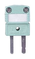 OMEGA HMPW-KI-M Thermocouple Connector, Miniature, Green, 2 Pins, Plug, Type K, -29 °C to 120 °C, IEC, HMPW Series