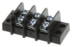 MOLEX 38760-0303 Panel Mount Barrier Terminal Block, 2 Row, 3 Ways, 22 AWG, 14 AWG, 9.53 mm, 15 A