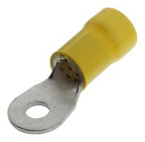 MOLEX 19071-0237 Ring Tongue Terminal, M6, 1/4", 4 AWG, 25 mm², InsulKrimp 19071 Series, Yellow