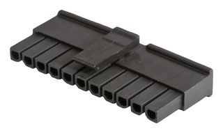 MOLEX 43645-1100 Connector Housing, Black, Micro-Fit 3.0 43645 Series, Receptacle, 11 Ways, 3 mm