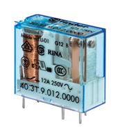 FINDER 405190120000 Power Relay, SPDT, 12 VDC, 10 A, 40 Series, PCB