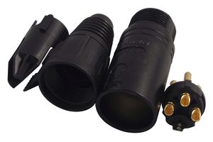 NEUTRIK NC3MX-B XLR Connector, 3 Contacts, Plug, Cable Mount, Gold Plated Contacts, Metal Body, X