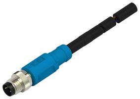 TE CONNECTIVITY T4061110003-001 Sensor Cable, M8 Plug, Free End, 3 Positions, 500 mm, 19.7 ", T406 Series