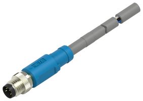 TE CONNECTIVITY T4061120004-001 Sensor Cable, M8 Plug, Free End, 4 Positions, 500 mm, 19.7 ", T406 Series