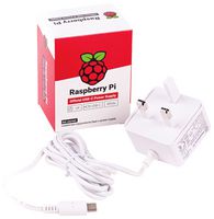 RASPBERRY-PI SC0212 Raspberry Pi Accessory, Raspberry Pi 4 Model B Official PSU, USB-C, 5.1V, 3A, UK Plug, White