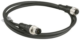 TELEMECANIQUE SENSORS XZCR1511064D1 Sensor Cable, M12 Plug, M12 Receptacle, 5 Positions, 1 m, 3.3 ft, XZ Series