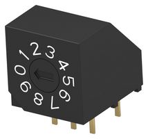 TE CONNECTIVITY 1825008-4 Rotary Coded Switch, DRD Series, Through Hole, 16 Position, 20 VDC, Hexadecimal, 20 mA