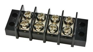 BUCHANAN - TE CONNECTIVITY 1546306-4 Panel Mount Barrier Terminal Block, 2 Row, 4 Ways, 22 AWG, 12 AWG, 9.5 mm, 20 A